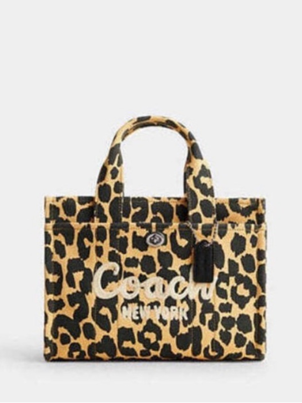 Coach Leopard-Print Canvas Tote in Tan and Black